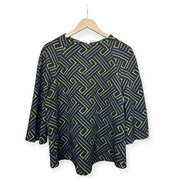 W5 Other - Women's Herringbone Mod Blouse Textured Knit Anthropologie Black Yellow Size M